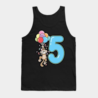 Fifth 5th Balloon Monkey Children's Birthday Tank Top